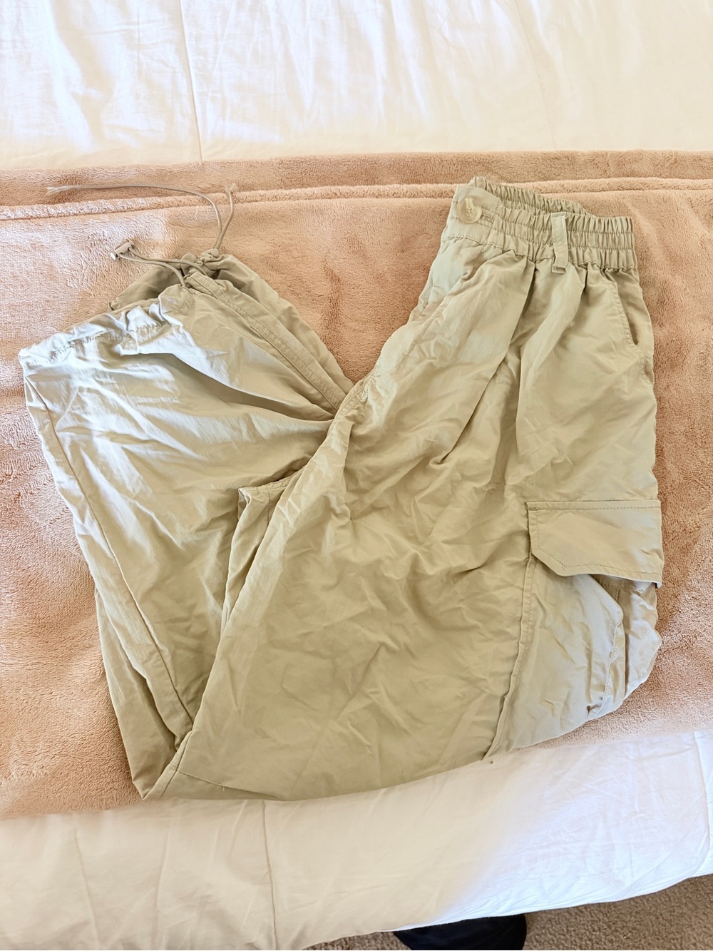 Zara Light Khaki Cargo Joggers